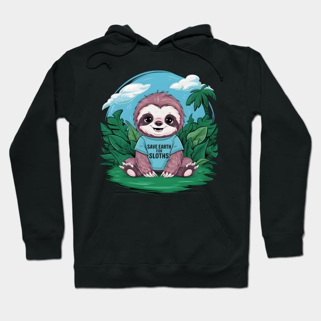 "Charming Guardian: Sloth's Plea for the Planet" Hoodie by WEARWORLD